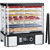Food Dehydrator Machine Dryer for Jerky: Stainless Steel Dehydrater for Fruit Herb - Digital Food Drier for Meat Beef Dehydra