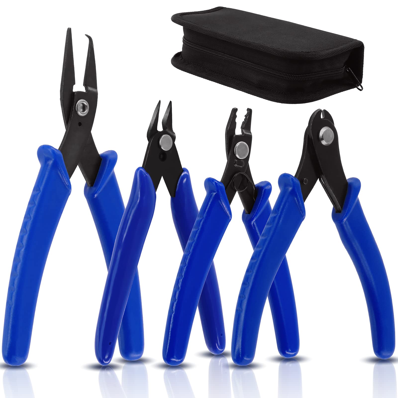 Keadic 4-in-1 Jewelry Pliers Tools: Beads Crimping, Split Ring, Wire Cutter & Round Nose Pliers - Jewelry Making Supplies for Beading, Necklaces, Earrings & Bracelets