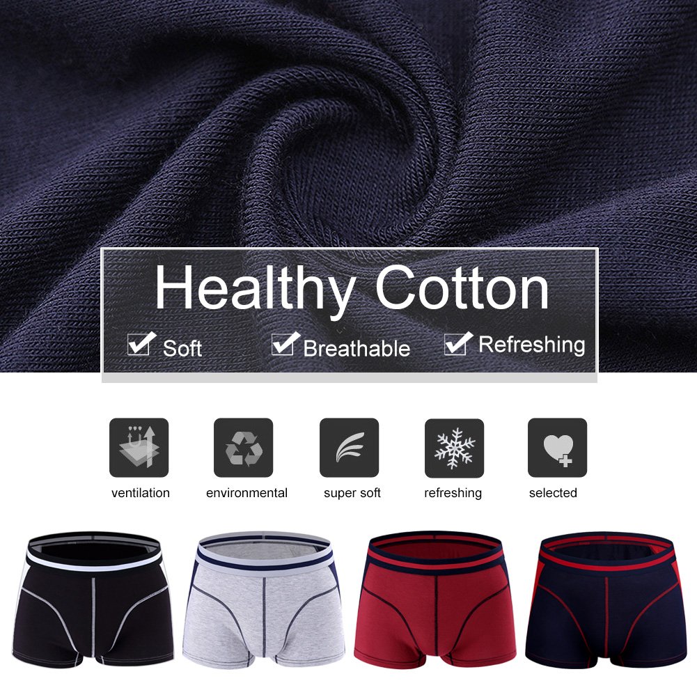 Men\'s Micro Modal Trunks Pack of 4 Underwear Soft Waistband Low Rise Boxer Briefs No Fly Pouch,Size S