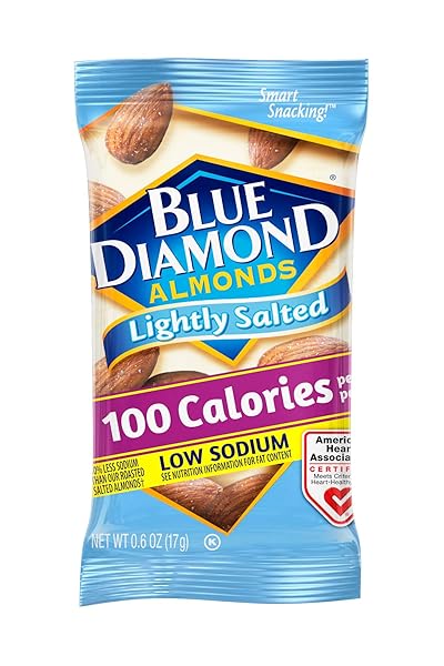 BLUE DIAMOND ALMONDS LIGHTLY SALTED, LOW SODIUM, 100 CALORIE PACKS, 32 COUNT