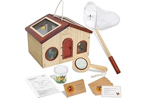 SimpliPlay Kids Explorer Kit & Bug Catcher for Kids, Outdoor Toys with Large Portable Wooden Bug Habitat, Butterfly Net, Magnifier, Observation Cup, 15 Insect Cards for Toddler 3-8 Year Old Boy Gift