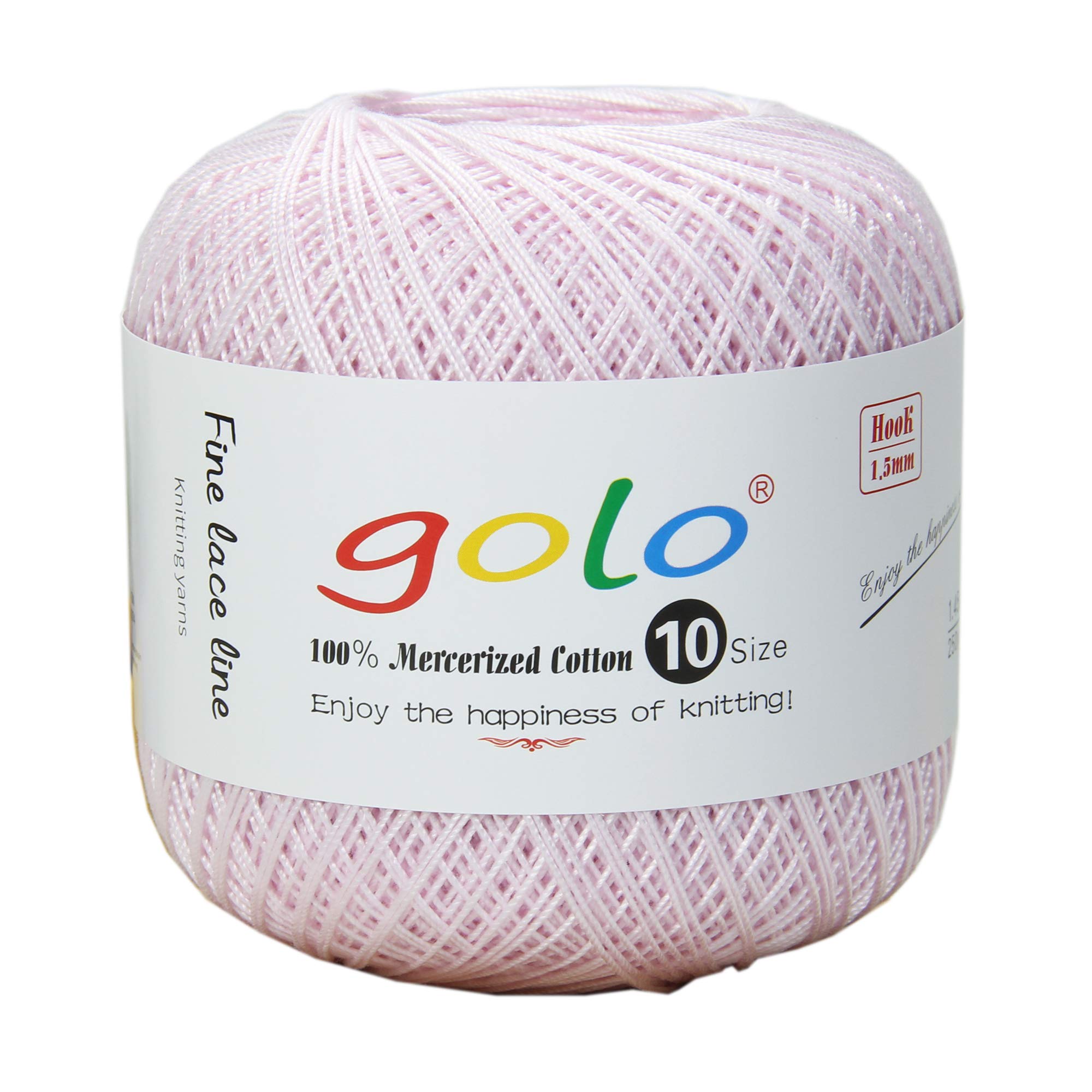 golo Crochet Thread Size 10 for Hand Knitting Yarn Crocher Yarn (Light pink-608) — image 1
