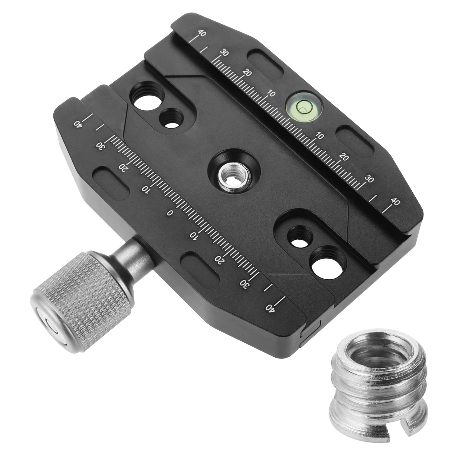 Aupoko QR-90N Plate Compatible with Arca Swiss, 90mm Universal Quick Release Plate Aluminum Alloy Clamp Adapter, 1/4" to 3/8" Compatible with Arca Swiss Ball Head