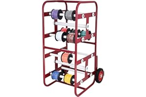AdirPro Transportable Multiple Axle Cable Caddy - Multi-Spool Wire Rack Dispenser - Easy Use Cable Holder & Distribution - For Workplace Efficiency