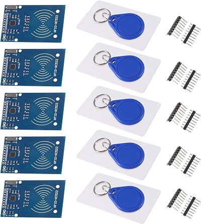 AITRIP 5x RC522 RFID RF IC Card Module SPI 3.3V S50 White Card Key Ring for