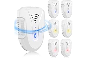 SEOZIO 2025 Upgraded Ultrasonic Pest Repeller 6 Pack, Mouse Repellent Indoor Ultrasonic Plug in, Pest Control for Bugs Roaches Insects Mice Spiders Flies Cockroach Rodent Rat