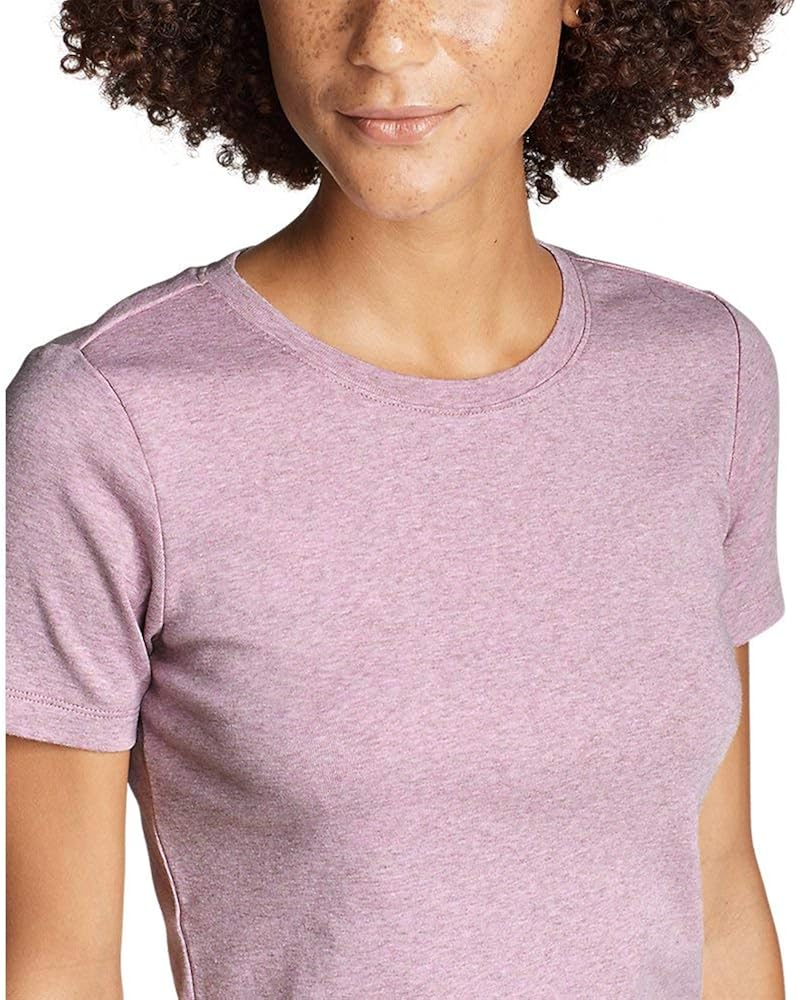 Eddie Bauer Women's Favorite Short-Sleeve Crewneck T-Shirt, Black Regular L at  Women’s Clothing store