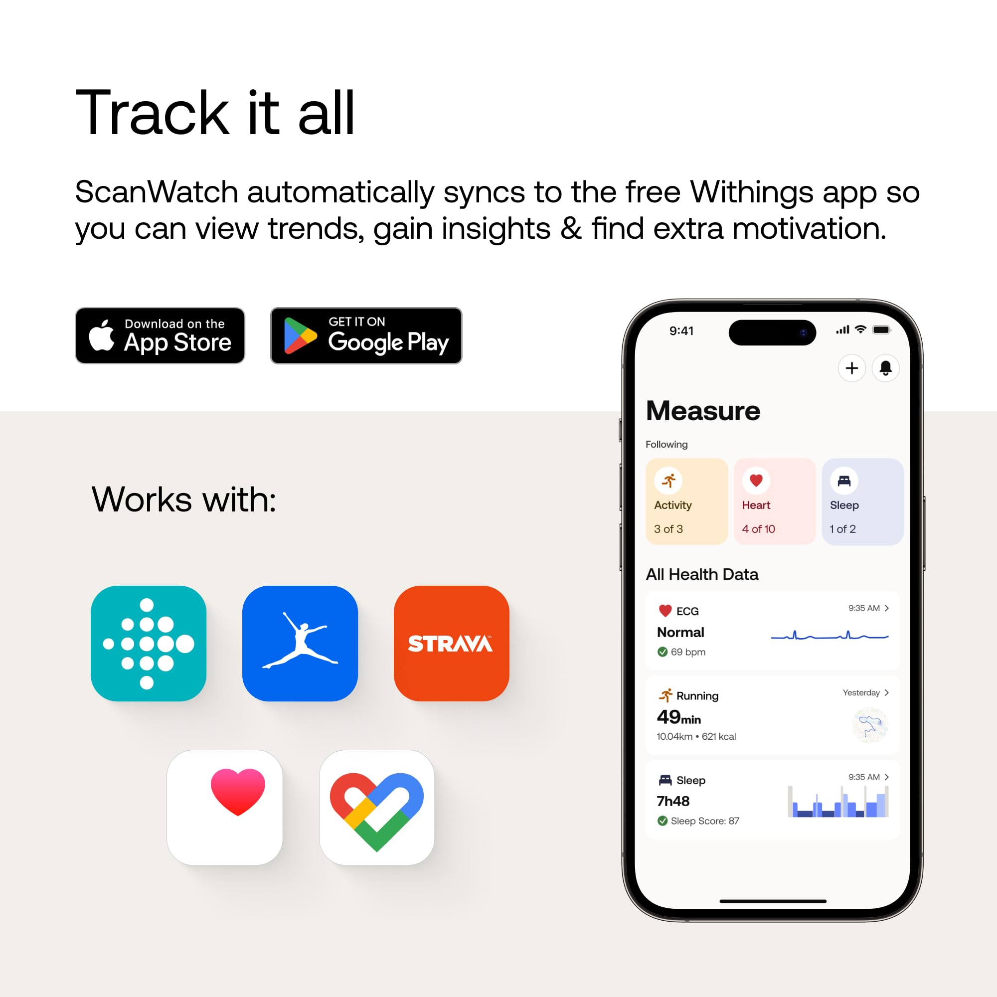 Withings ScanWatch Horizon – Hybrid Smart Watch with ECG, Heart Rate, Oximeter - 30 Day Battery Life - Smart Watches for Women, Smart Watch for Men, Fitness Tracker - Android & iOS