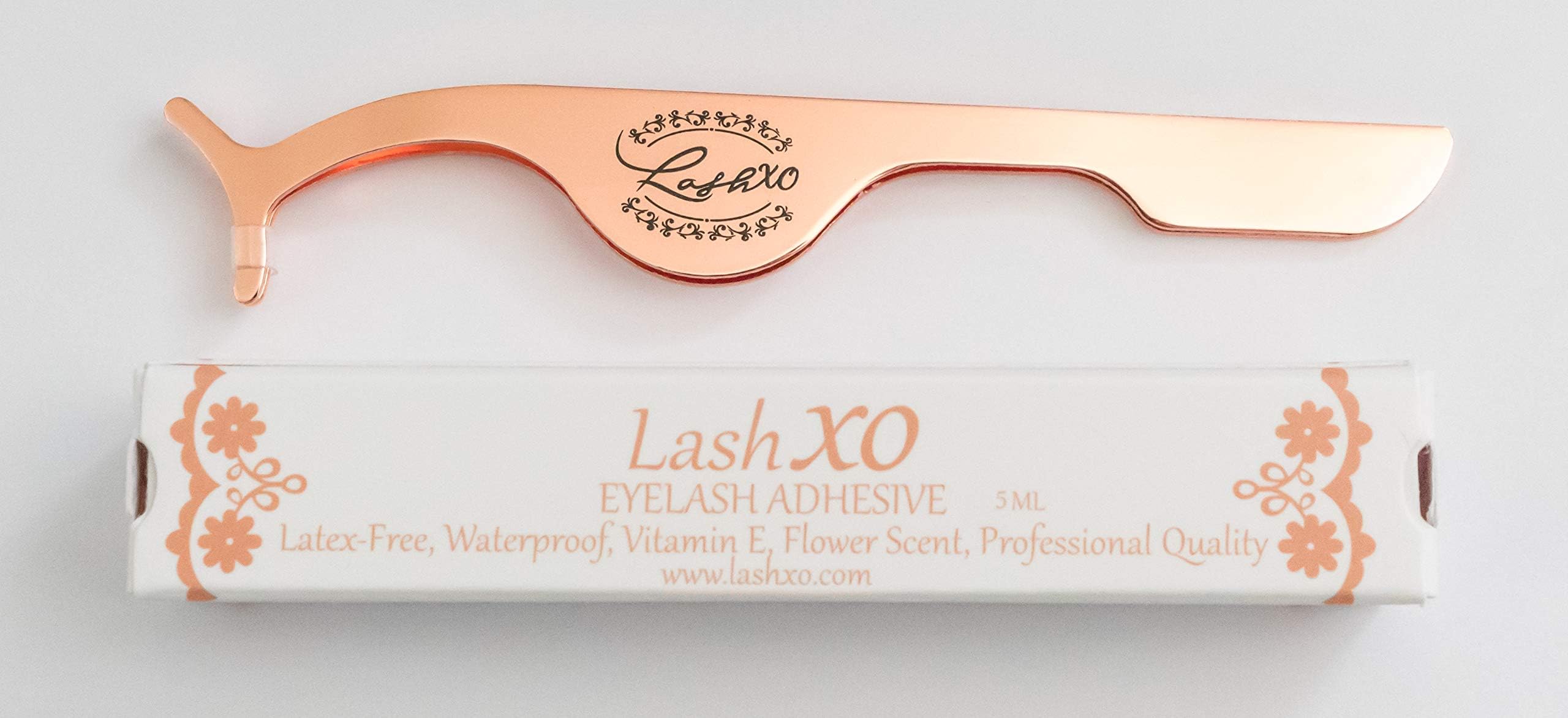 LashXO- Eyelash Applicator and Eyelash Glue Adhesive Combo_Dries CLEAR, Tip BRUSH, LATEX-FREE, VITAMIN E_Premium Quality, Long Lasting Formular Compare to House of Lashes