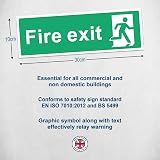 Rubigo Fire Exit Sign 30x10cm No Arrow Self Adhesive Vinyl 4 Pack view 3