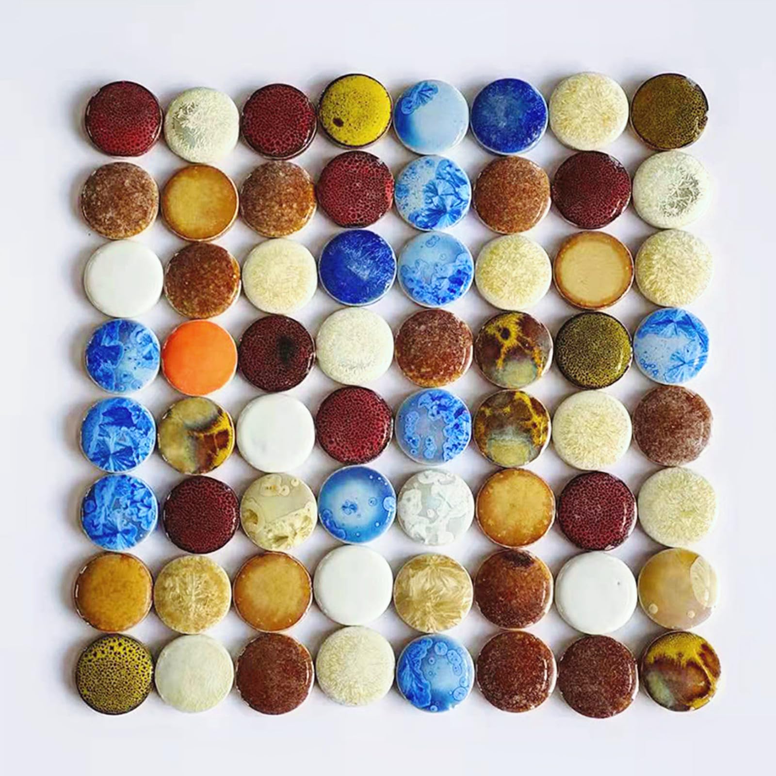 500g Random Ceramics Mosaic Tiles,DIY Making Creative Ceramic Mosaic Tiles for DIY Craft Plates Flowerpots Vases Cups Mosaic Making Supplies (3CM Round)