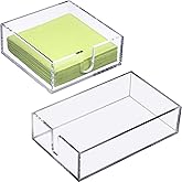 Acrylic Cocktail Napkin Holder for Table, Clear Beverage Napkin Holder Square Rectangle for Dinner, Kitchen, Bathroom, Restaurant, Bar (2 Pieces, 5 x 5 Inch, 9 x 5.5 Inch)
