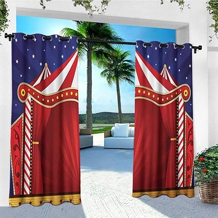 Amazon Com Leinuoyi Circus Outdoor Curtain Panel Design Canvas