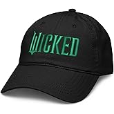Wicked Movie Logo Black Adjustable Puff Embroidered Baseball Hat