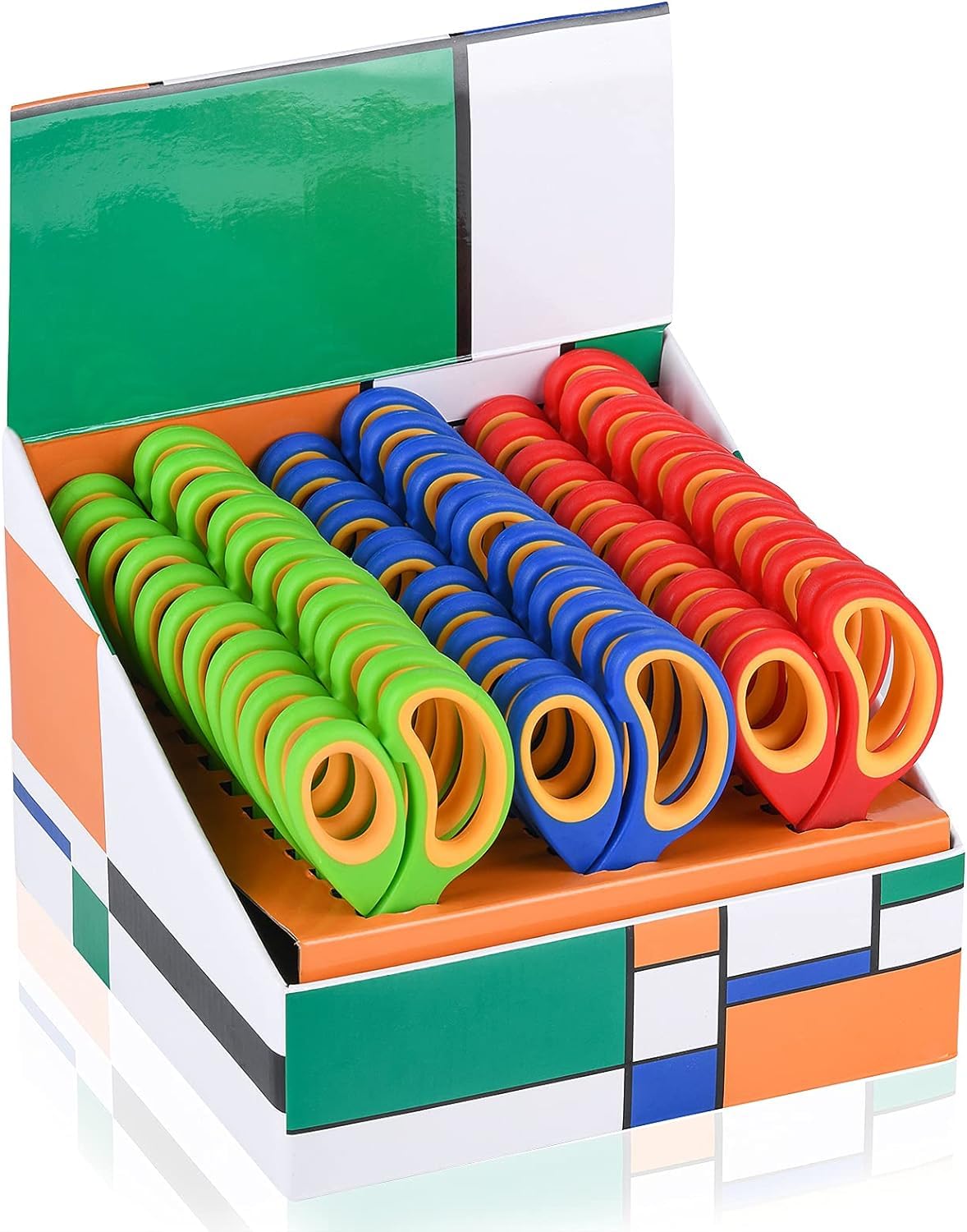 Scissors for School Kids Student, Kids Scissors 36 Count Bulk Set Teacher Pack(Rounded-tip, Blunt), 5 Inch