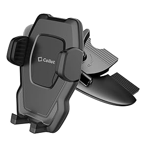 Cellet CD Slot Phone Holder, Cradle Mount with Three-Side Grips and One-Touch Design Compatible for ZTE Avid 4/Majesty Pro/Plus/Maven 3/Overture 3/Prelude+/Blade X/Axon M/Fanfare 3/Blade Force/Vantage