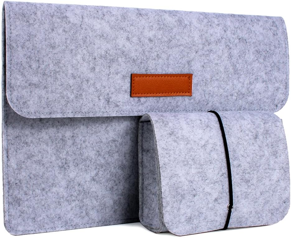 SinoFish 13 Inch MacBook Case Cover Tablet Sleeve for Apple 13 Inch MacBook Air/MacBook Pro with Mouse Pouch, Light Grey Laptop Bag