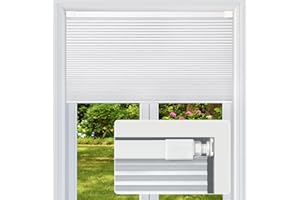 FabuBlinds Cordless Cellular Shades, No Drill No Tools Honeycomb Window Blinds, Blackout Light Blocking Cellular Shades for Window, Thermal Insulation Blinds, Easy to Install, White 35" W x 48" H