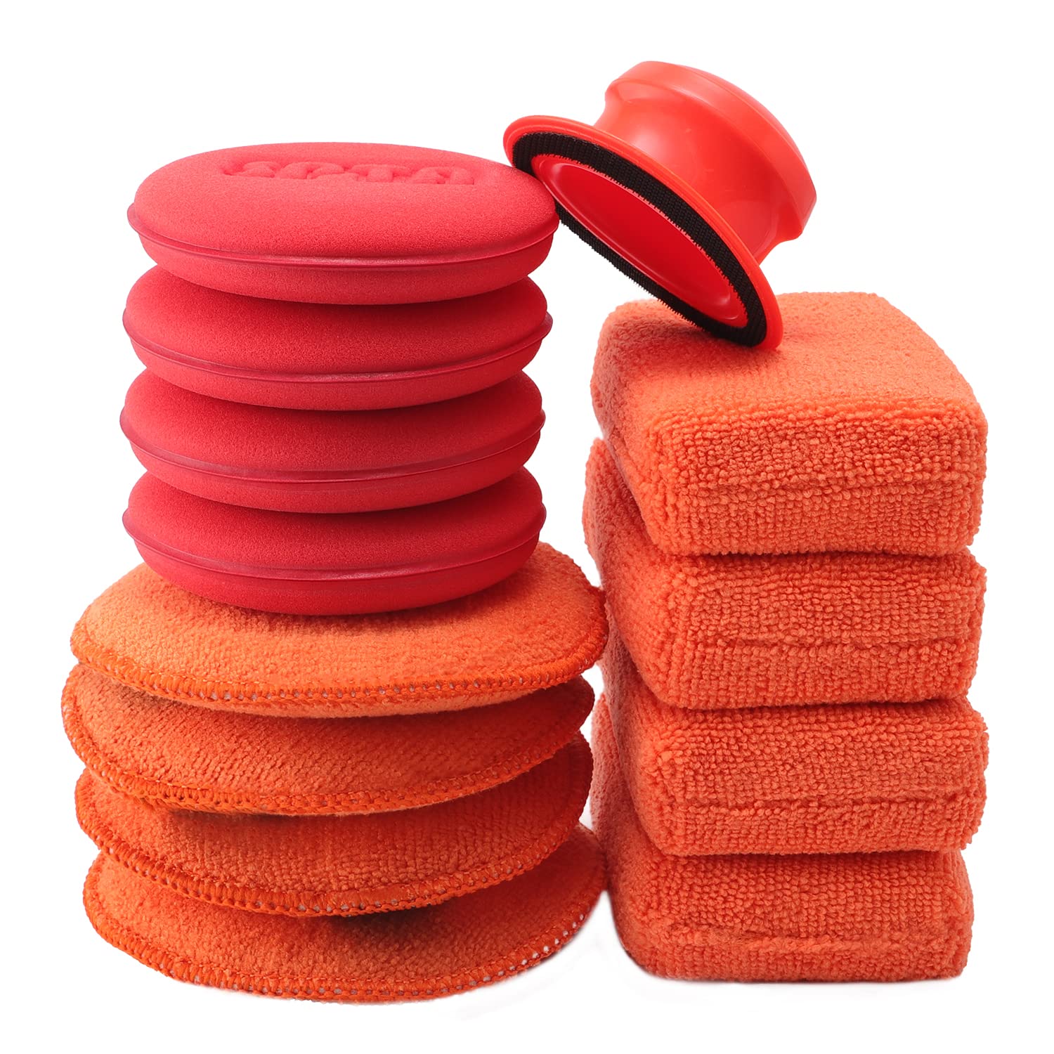 SPTA 13Pcs Car Polishing Sponges Cleaning Wax Sponges Microfiber Sponge Wax Applicator Cleaning Pad Suitable For Cleaning Automobile Glass Metal Home Workshop Use(Blue, Yellow)