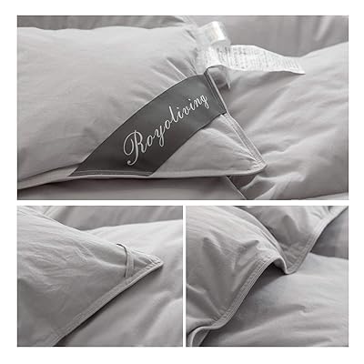 Buy Royoliving Premium Silver Down Comforter King Size All Season Gray Grey 100 Egyptian Cotton Cover Down Proof Duvet Insert With Corner Tabs 60 Oz Online In Indonesia B07snpch86