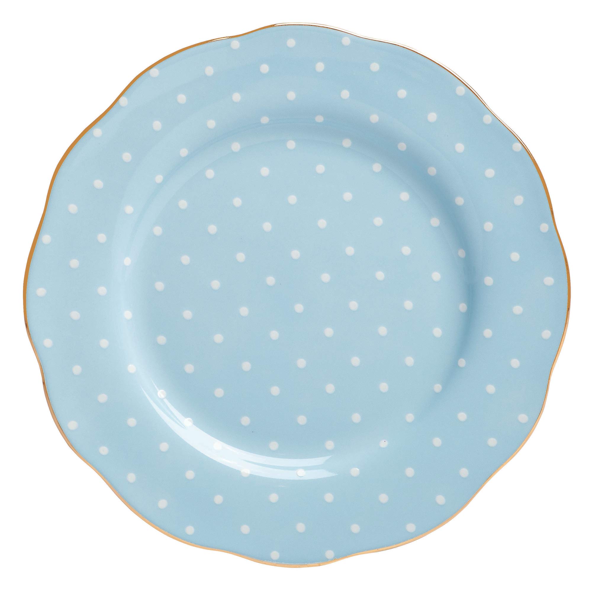 Royal Albert Modern Vintage POLBLU25811 20cm Side Plate, Polka Blue, Fine Bone China