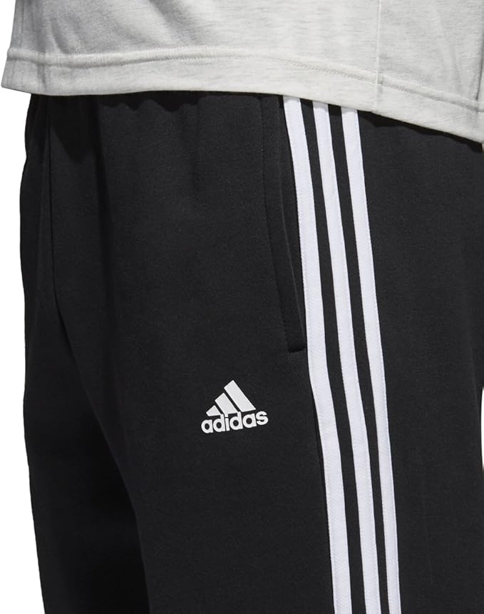 adidas men's essentials 3 stripe regular fit fleece pants