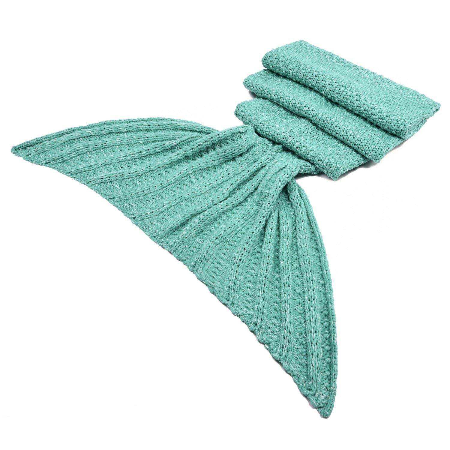 LAGHCAT Mermaid Tail Blanket Knit Crochet and Mermaid Blanket for Adult,Sleeping Blanket (71\