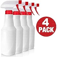 SoLID (TM) Spray Bottle (4 Pack,16 Oz), Commercial Grade/Industrial/Household Use, No Leak and Clog, Adjustable Nozzle, Bleach/Vinegar/BBQ/Rubbing Alcohol Safe, Squirt Spritzer Bottle