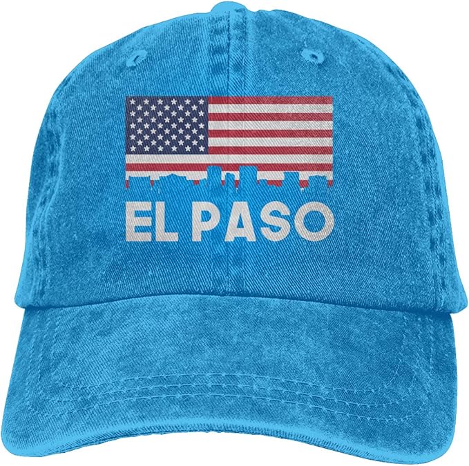 El Paso Tx American Flag Classic Baseball Cap Trucker Hat Adult Unisex