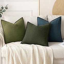 MIULEE Decorative Linen Pillow Covers 24x24 Inch