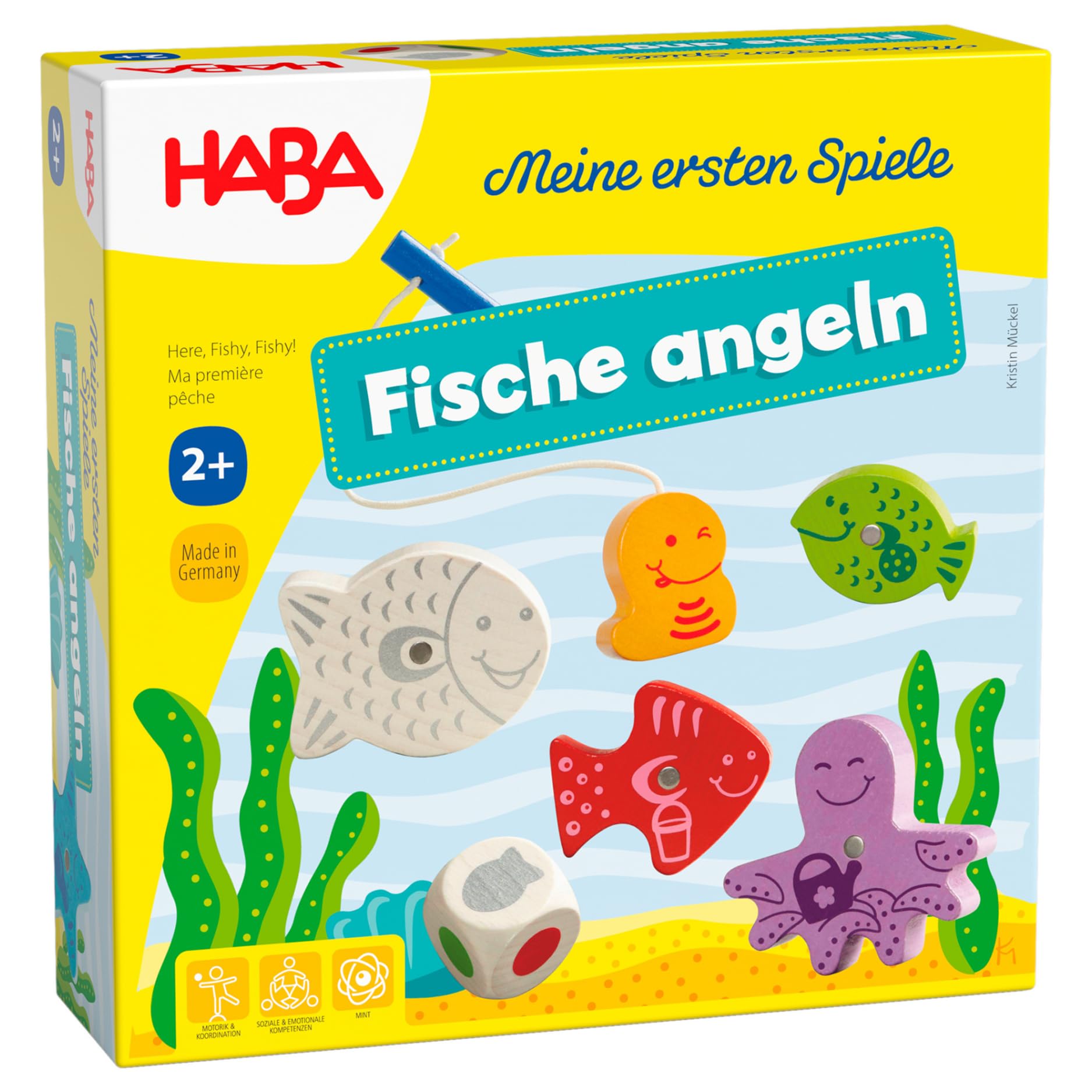 Haba 4983 My First Games Fish Fishing Exciting Fishing Game with Colourful Wooden Figures, Learning Game and Wooden Toy for Ages 2 and Above