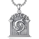 LEECCI Zodiac Necklace 925 Sterling Silver Constellation Celestial Pendant Zodiac Sign Jewelry Gift for Women Men