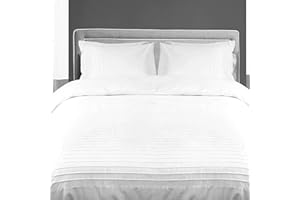 Kotton Culture Moroccan Streak Duvet Cover 3 Piece 100% Egyptian Cotton with Zipper & Corner Ties Breathable All Season 600 Thread Count Sateen Weave Comforter Cover (White, Oversized King)