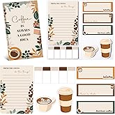 Thenshop Coffee Themed Sticky Notes Set for Women Funny Self Sticky Notepads Memo Pads Writing Memo Pages Divider Tabs Notepad Cool Office Supplies Small Gifts for Coffee Lovers Teachers Employee