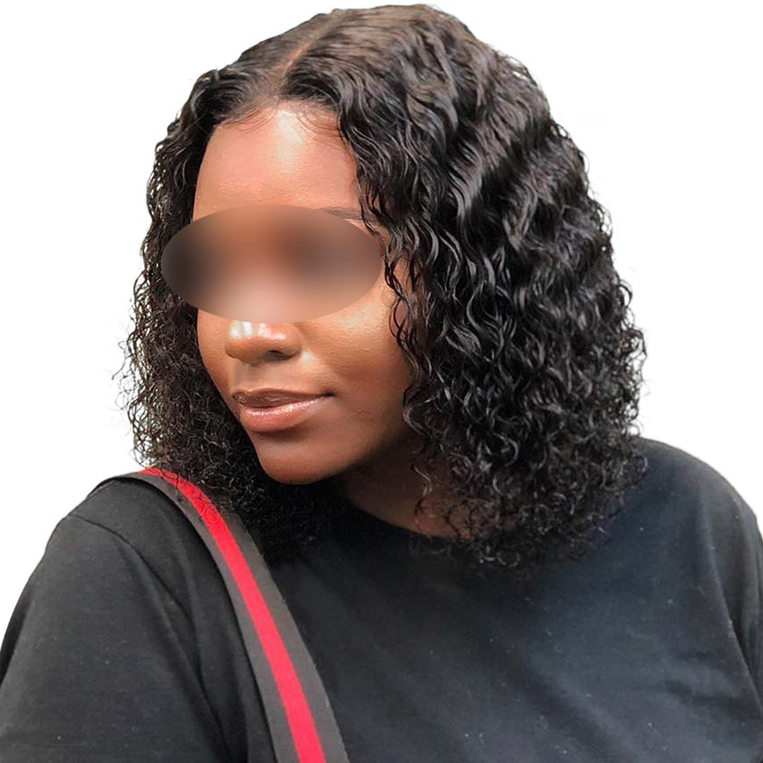 Amazon Com Deep Wave Lace Front Human Hair Short Bob Wigs With