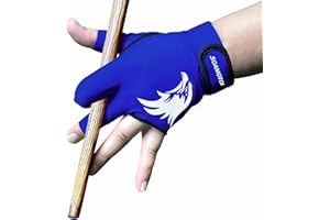 soamotoi Pool Glove Left Hand 3 Finger, Breathable Billiards Glove Quick Dry, Professional Snooker Gloves for Billiards Accessories, Durable Pool Cue Glove for Pool Table Accessories