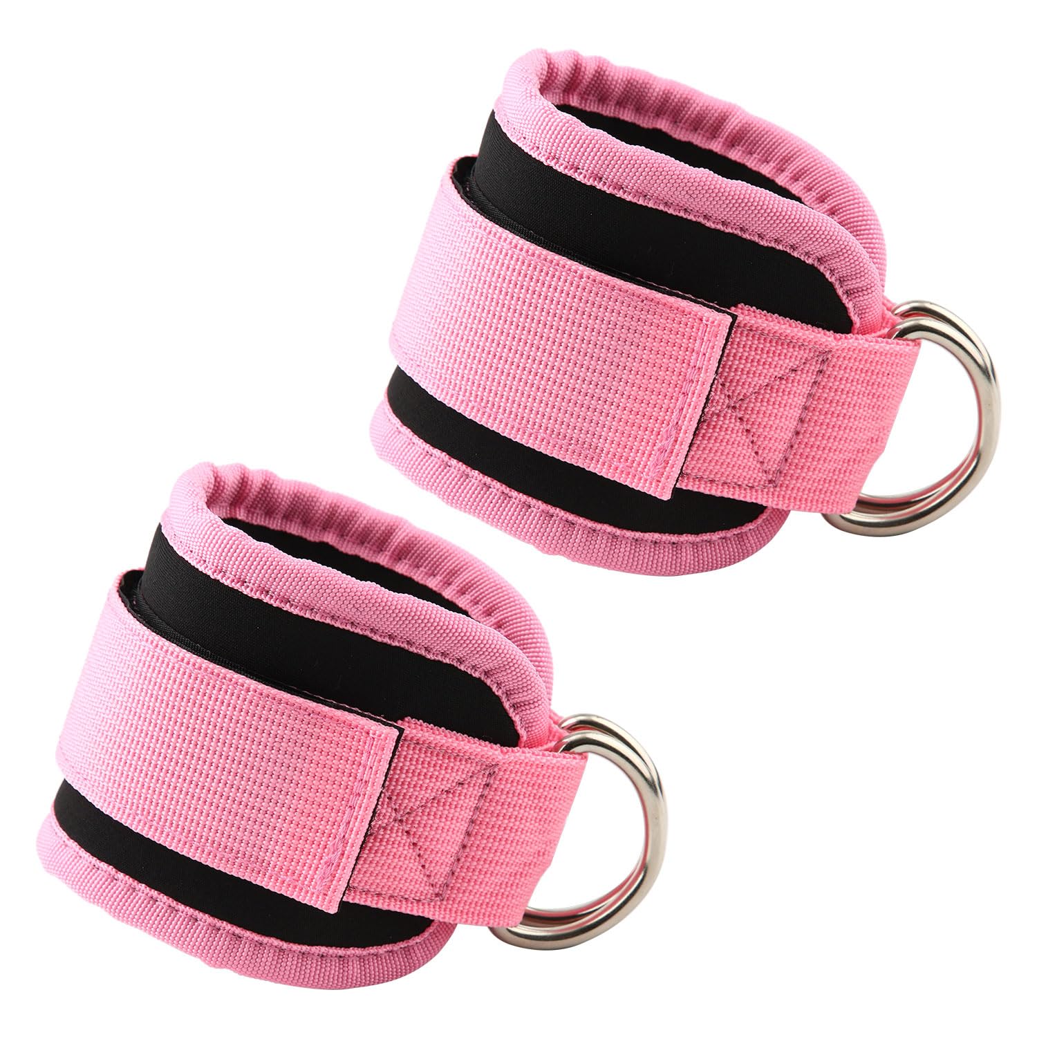 Photo 1 of 2pcs Gym Ankle Strap for Cable Machine, Neoprene Padded D Ring Leg Band Adjustable Fitness Foot Ankle Wrist Cuffs for Women Men Glute Kickbacks Workouts Exercises Accessories Attachment