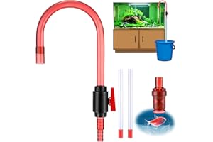 Gulfmew Aquarium Fish Tank Hook Water Changer, Aquarium Siphon Vacuum Cleaner by Shaking, Universal Aquarium Water Fill Hook with Flow Switch and 2 Water Tube, Hands Free and Spill Free