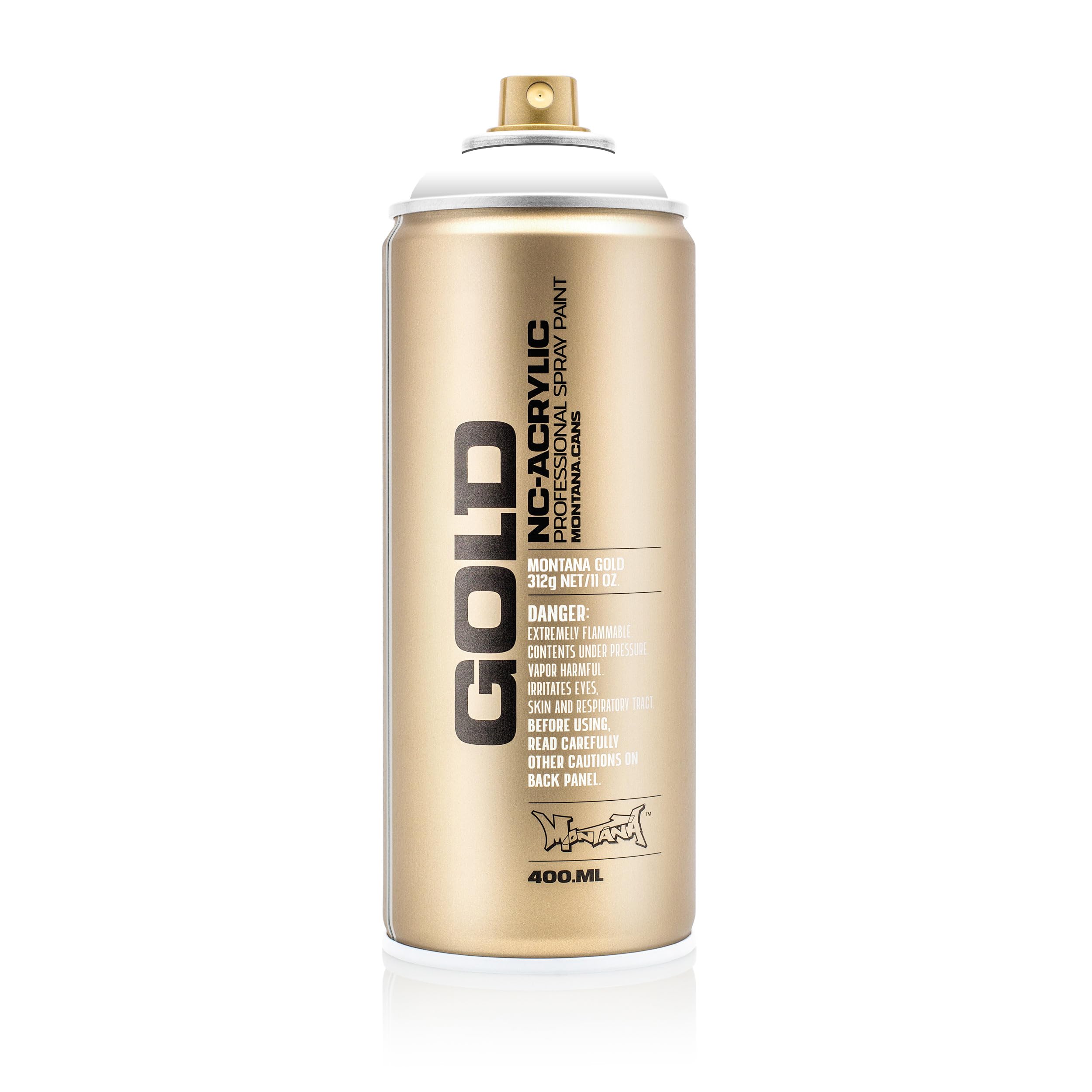 Montana Gold Acrylic Spray Paint - 400ml Can - S9120 - Shock White Pure