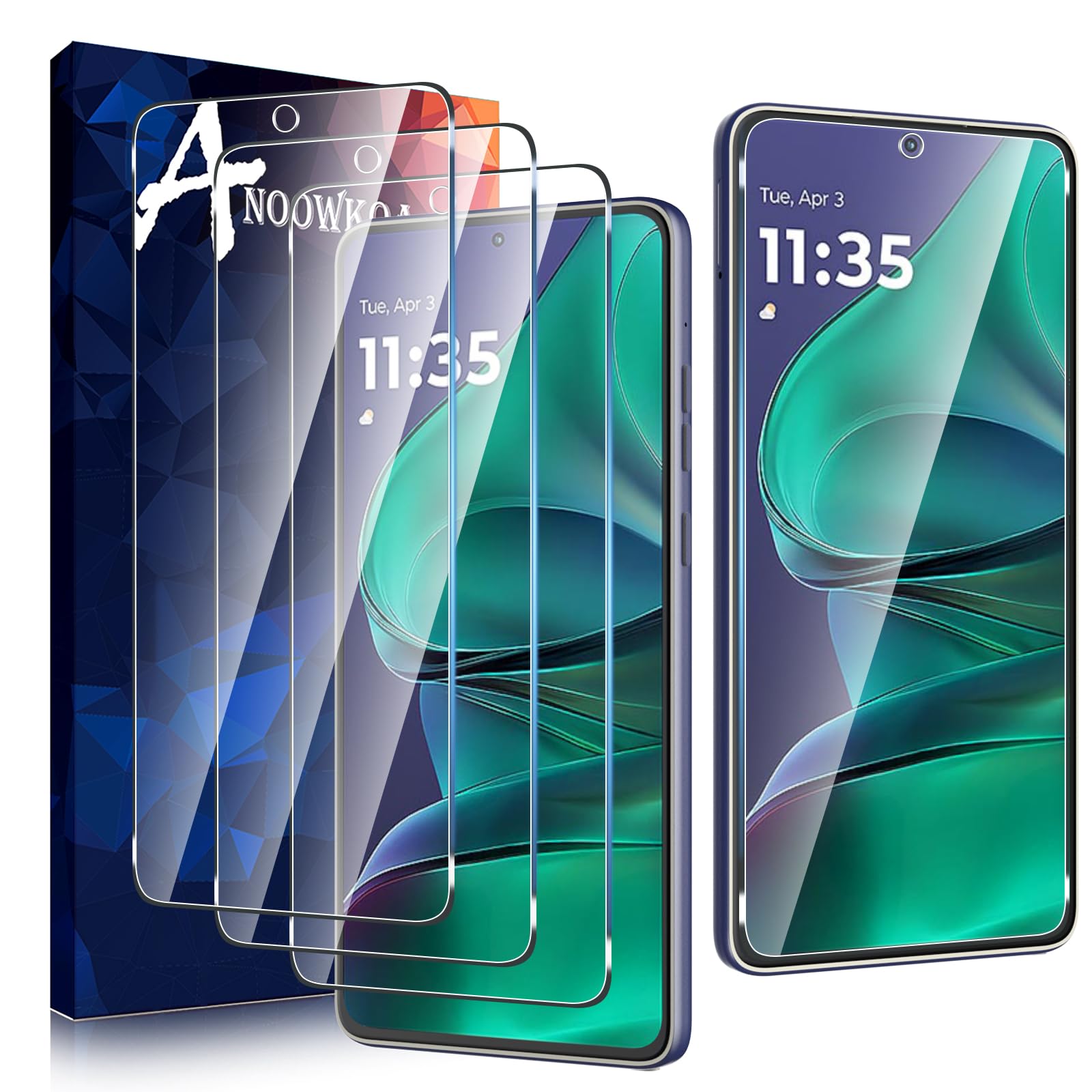Anoowkoa 3 Pack Designed for Motorola Moto G Stylus 2025 Screen Protector Tempered Glass Protective Film.Anti-Breakage.Anti-Scratch No Bubbles 9H Hardness.Easy Installation