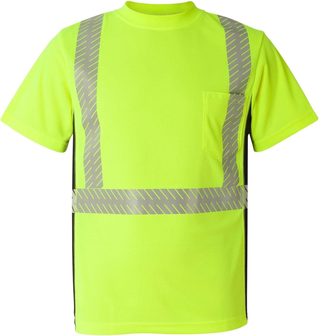 Kishigo9114 Polyester Black Series Class 2 T-Shirt, Large, Lime
