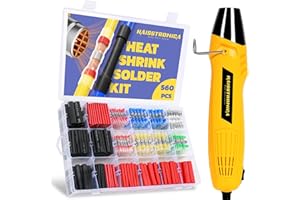 haisstronica 560 PCS All in One Set with Solder Seal Wire Connectors,3:1 Heat Shrink Tubing and Heat Gun,Solder Sticks Wire T