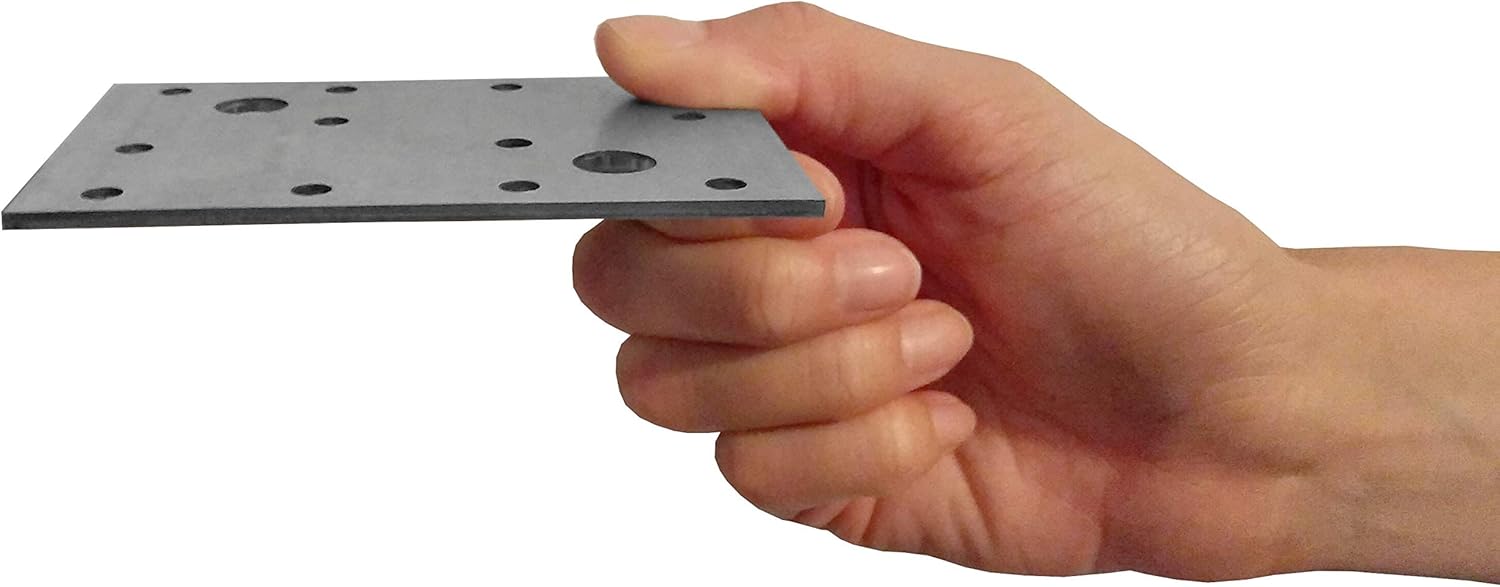 Flat Connecting Joining Plate Galvanised Heavy Duty Metal Steel Sheet 3.94"x 2.76"x 0.1" (100 x 70 x 2.5mm) Pack of 10pcs - Image 4