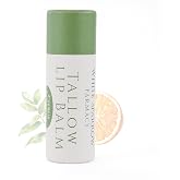 Organic Tallow Lip Balm (Citrus Bouquet) from 100% Grass Fed Cows. Super hydrating with Tallow, Olive Oil, Honey, and Beeswax. Sustainable Cardboard Tubes &amp; Hand Filled. Jumbo Size 0.5 oz.
