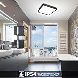 Defurhome 24W LED Ceiling Light 5000K IP54 Square Black 30cm view 3