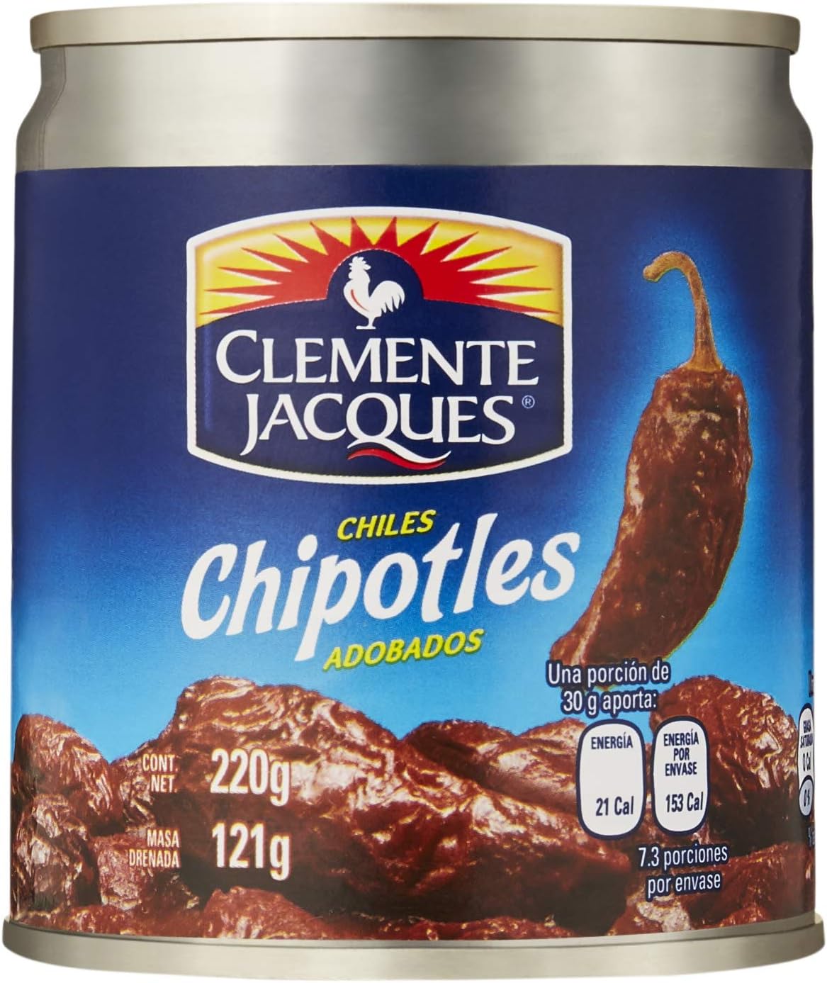 MexGrocer Clemente Jacques Chipotle Peppers in Adobo Sauce 210 g (Pack