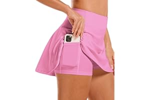 Stelle Women's Tennis Golf Skirts High Waisted with Pockets Inner Shorts for Athletic Skorts Sports Running Pickleball