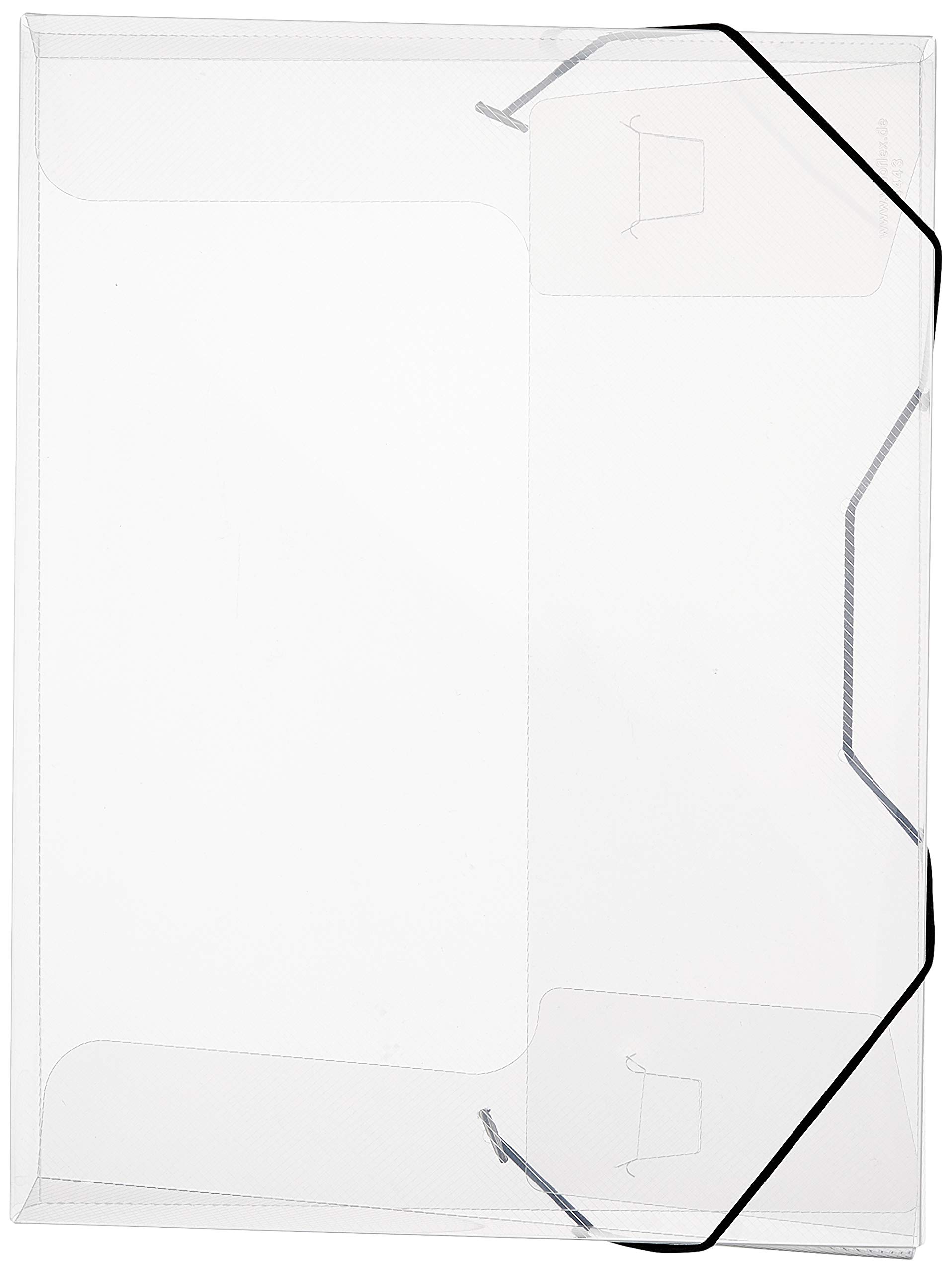 Veloflex 4443290 - Crystal Collection Box, DIN A4, Transparent PP Film, with Elastic Band, Document Box, Notebook Box, Colourless