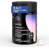 MitoQ Magnesium Complex - Magnesium Glycinate for Sleep &amp; Heart - 90 Caps | Triple complex with taurinate, oxide &amp; GABA, supports stress management, heart health, high absorption relaxation supplement