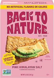 Back To Nature, Crackers Flatbread Pink Himalayan Salt, 5 Ounce